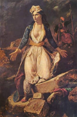 H Έξοδος του Μεσολογγίου στο έργο του Ευγένιου Ντελακρουά, πηγή εικόνας: el.wikipedia.org