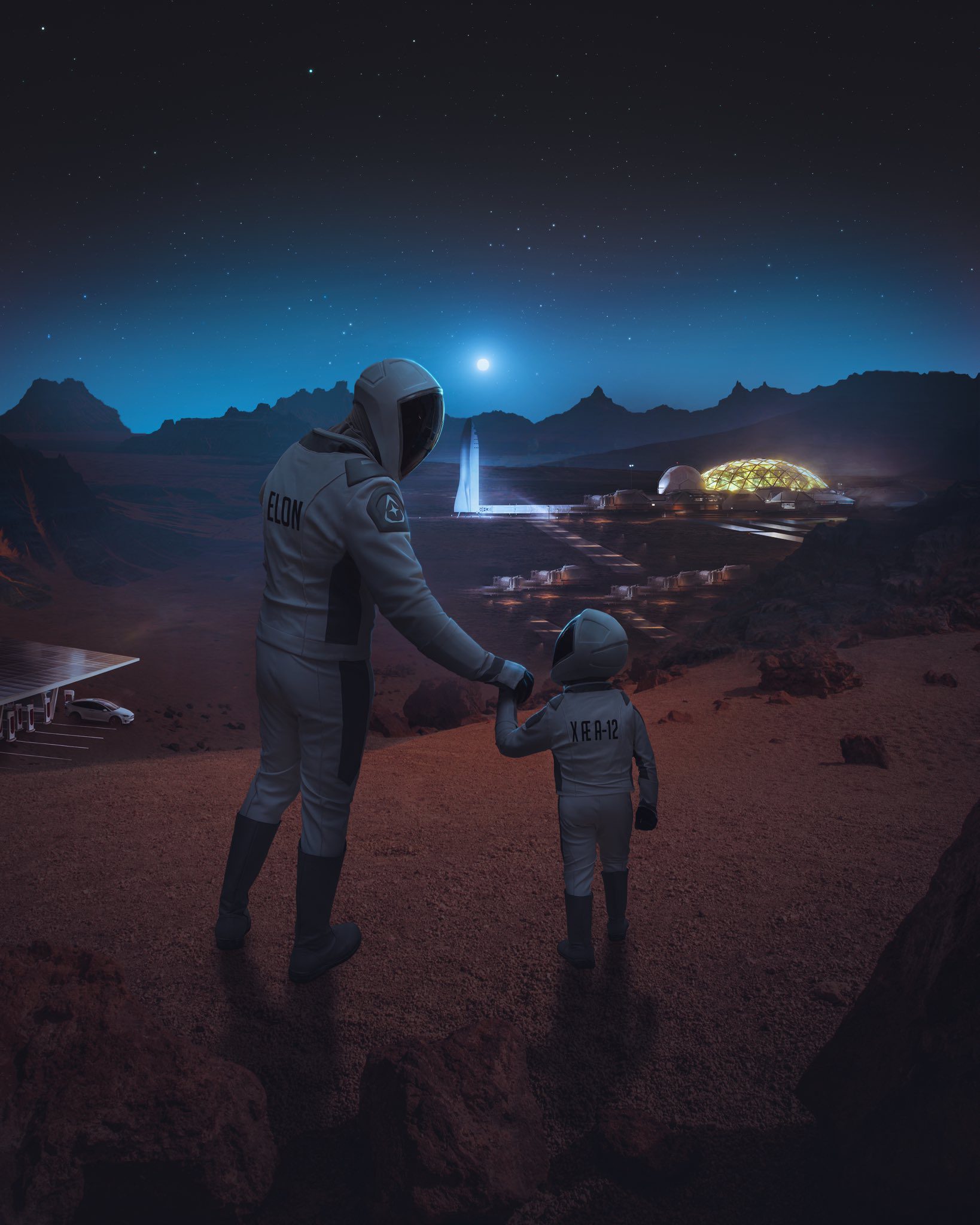 Mars Missions 2020: ο Elon Musk με τον γιο του στον Άρη