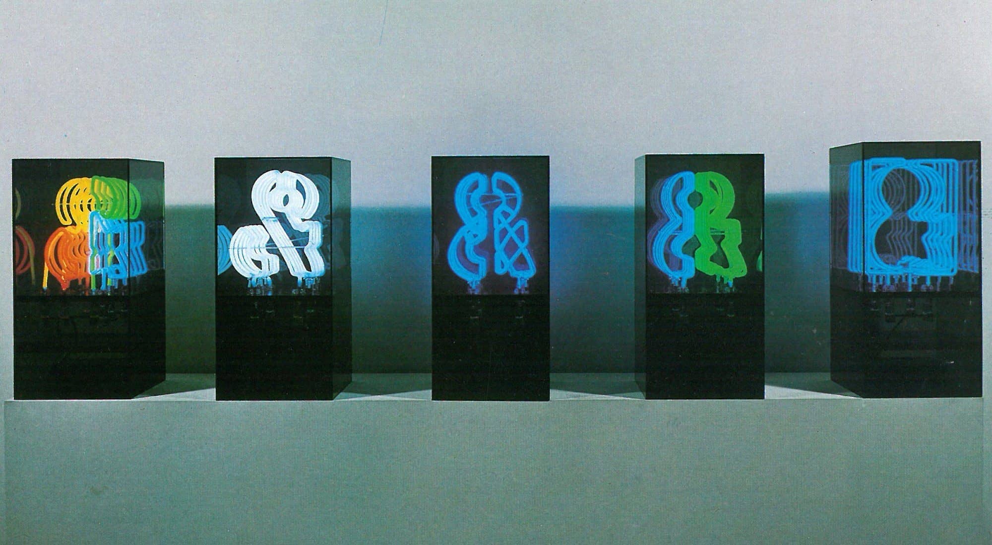 women sculptors: Chryssa, Five Variations on the Ampersand, 1966, Museum of Modern Art, New York, NY, USA.